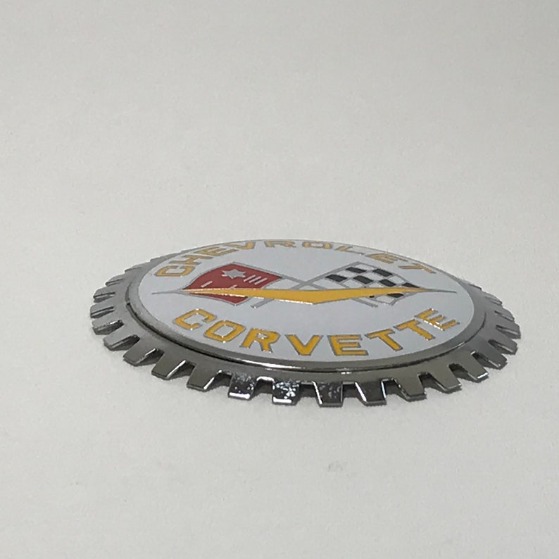 Vintage Car Grill Badge Automobilia CORVETTE Emblem Metal Etsy