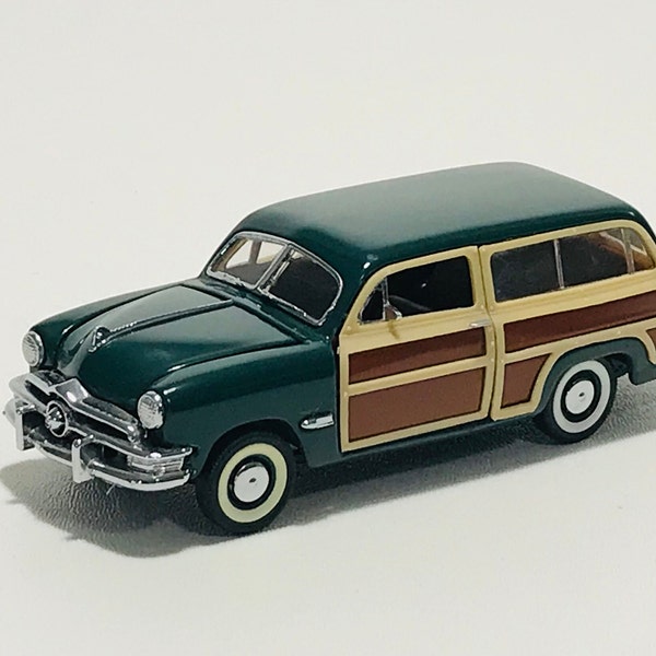 Vtg 1950 Ford Woody Wagon Diecast Metal Cars Scale Model Replica 1-43 Franklin Mint Station Wagon Miniature Car Collector Classic Automobile