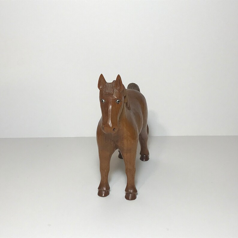 Antique Wood Horse Sculpture Hand Carved Farm Animal Early Etsy
