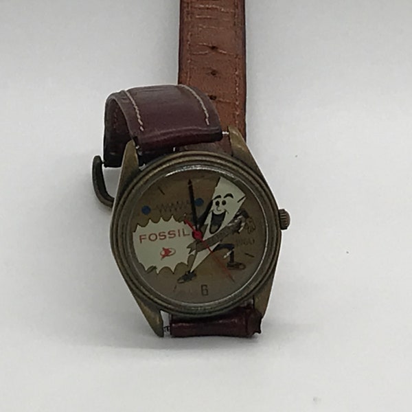 Vintage Men's FOSSIL Wristwatch Original FOSSIL GUY 1960 Collectors Classic Novelty Watch Limited Edition Collectible Timepiece