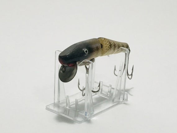 Vtg Fishing Lure PAW PAW Jointed Painted Eye Wood Pikie Vtg Fishing Lure PAW PAW Jointed Painted Eye Wood Pikie