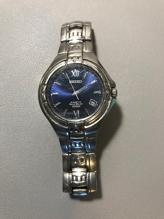 Vintage Seiko Wristwatch Automatic Relay Blue Dial