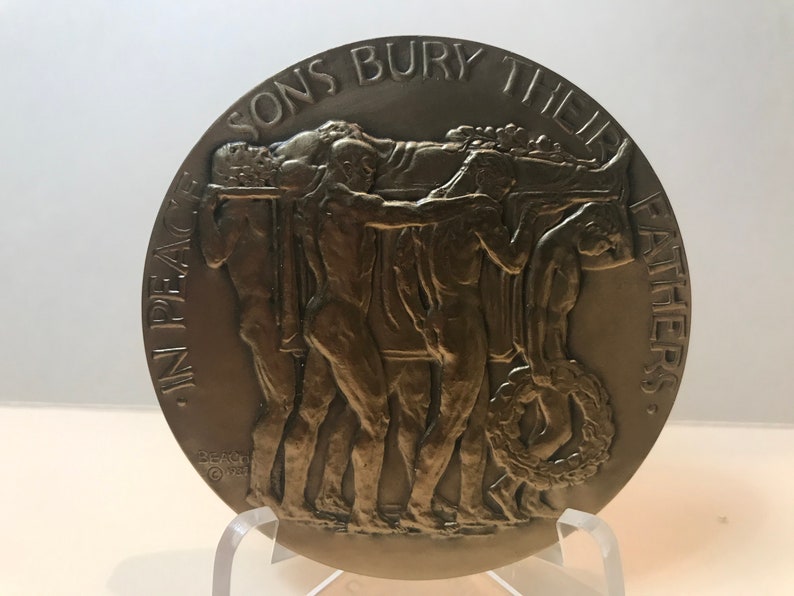 Peace and War by Reputed sculptor Chester A Fathers and Sons Beach Society of Medalists