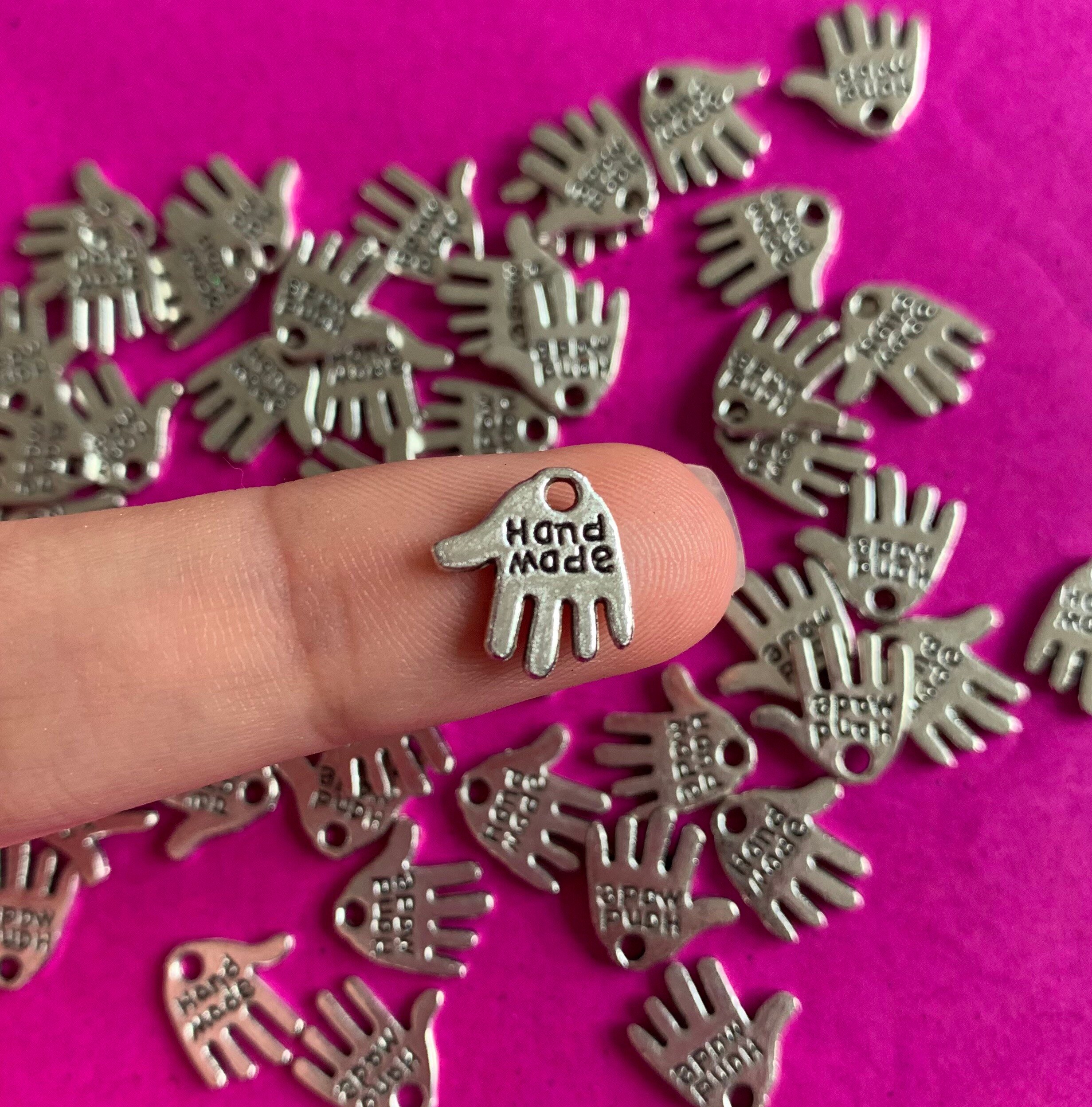 Hand made silver metal charms pack of 20 Etsy