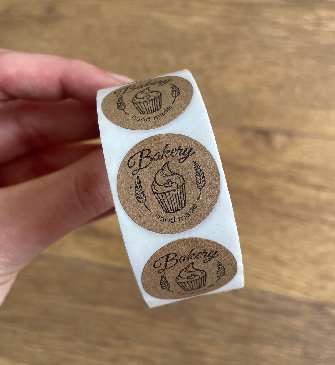 Brown bakery stickers 25mm labels packaging small business Etsy