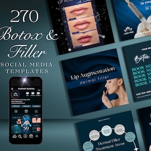 Botox Filler Instagram Templates: Med Spa Social Media (Canva)