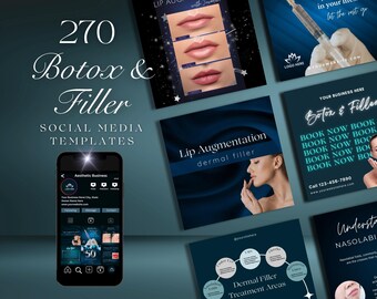 Botox and Filler Template: Med Spa Intagram Marketing (Canva Editable, Digital Download)