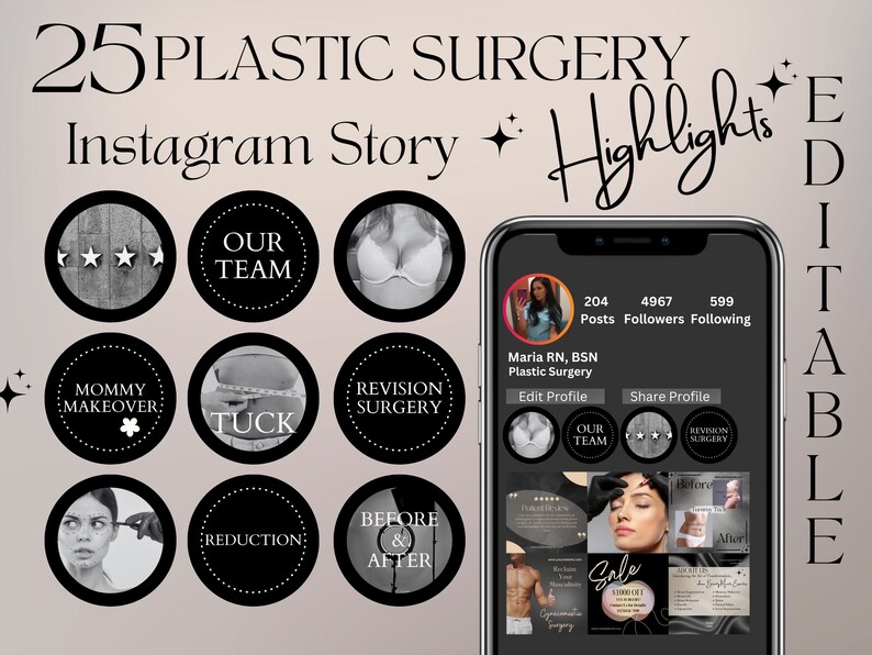 Plastic Surgery Instagram Highlights Canva Social Media Icons Instagram