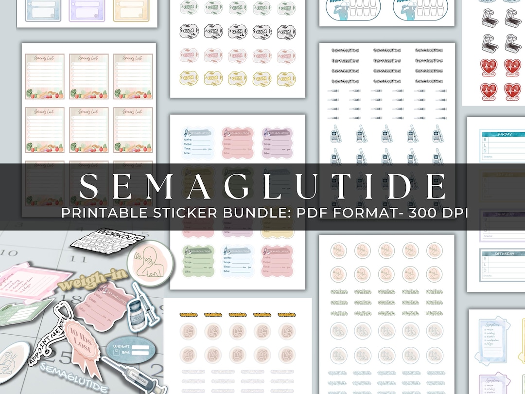 Semaglutide Weight Loss Stickers: GLP1 Injection Tracker, Symptom Journal  (PDF Format) - Etsy