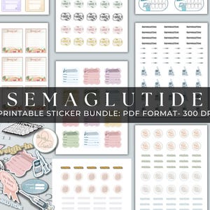 Semaglutide druckbare PDF-Aufkleber | Leiste | GLP1 Abnehmen Aufkleber | GLP1 Planer Aufkleber| Abnehmjournal Kalender Sticker