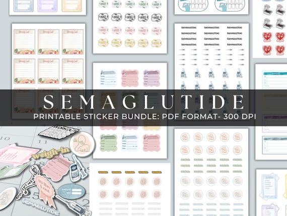 Semaglutide Weight Loss Stickers: GLP1 Injection Tracker, Symptom Journal  (PDF Format)