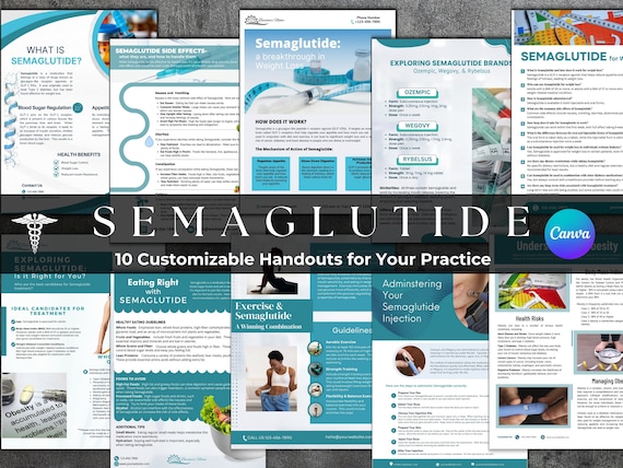 semaglutide information sheet GLP1 Printable Patient Education: Weight Loss Flyer, Editable Canva  Template (digital Download)