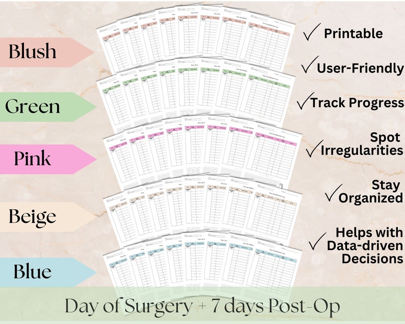 Printable Medication Tracker Post Op Medication Record Surgical
