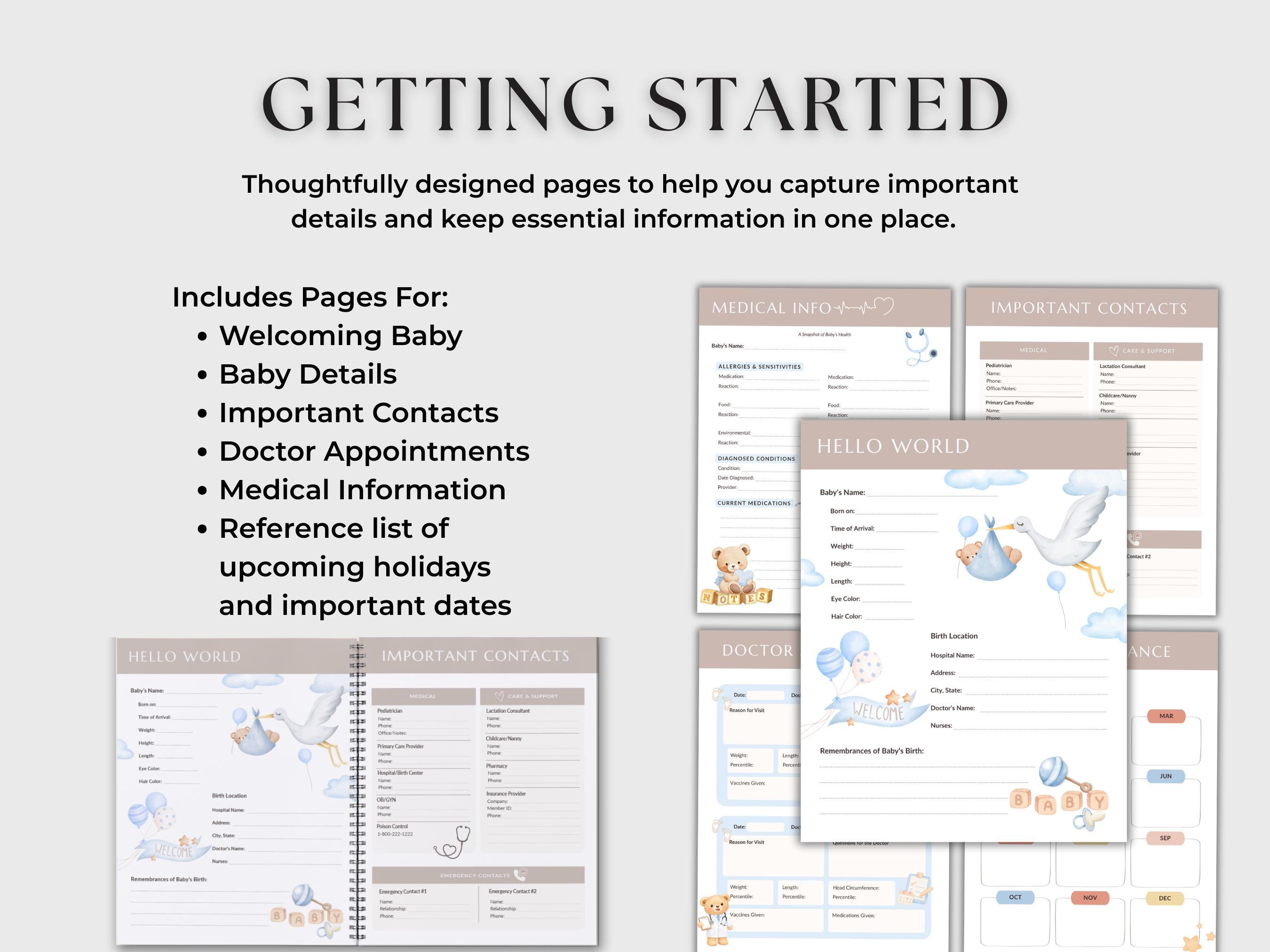 Babys First Year Printable Planner: Digital Download | Baby Journal PDF With Milestones and ...