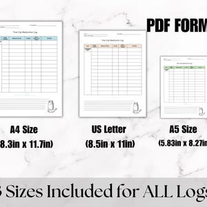 Post Op Tracker Bundle: Surgical Drain, Medication, BP (printable PDF ...