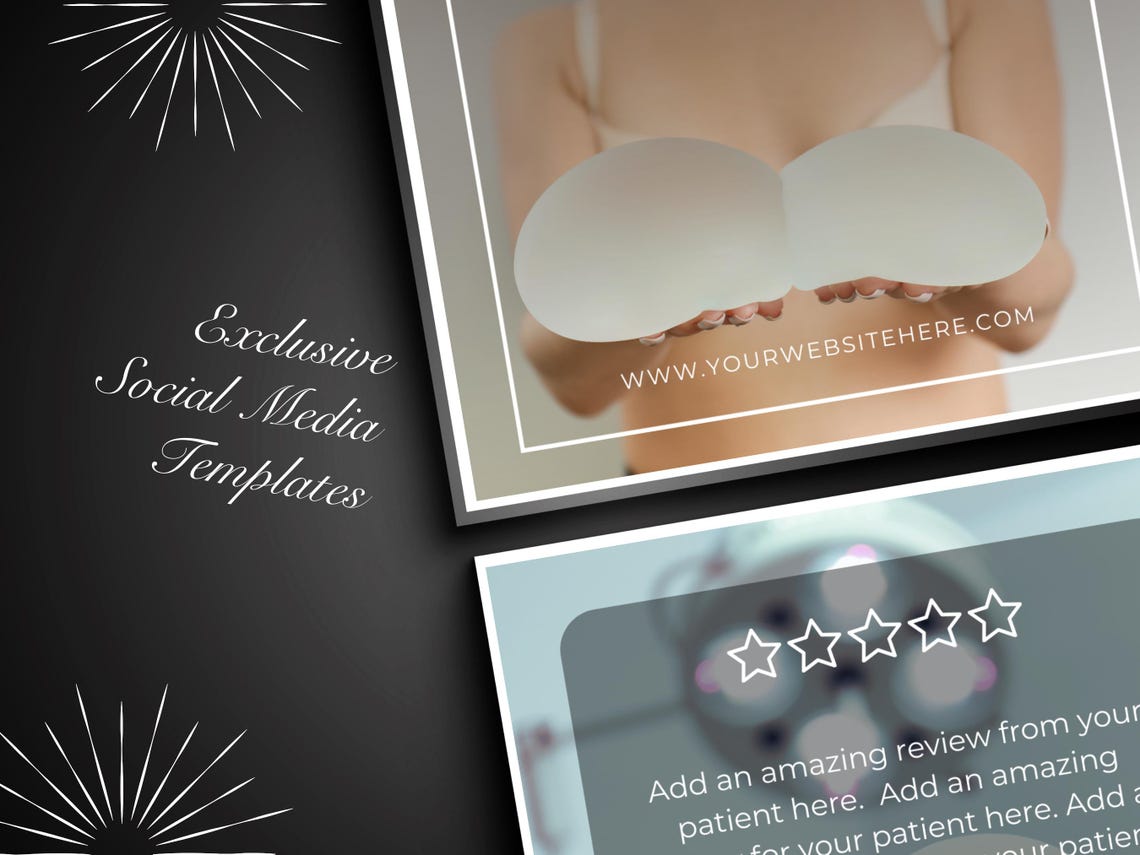 Breast Augmentation Instagram Templates: Plastic Surgeon Social Media ...