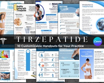 Tirzepatide Patient Education Handouts: Weight Loss Injection Guide (Canva Templates)