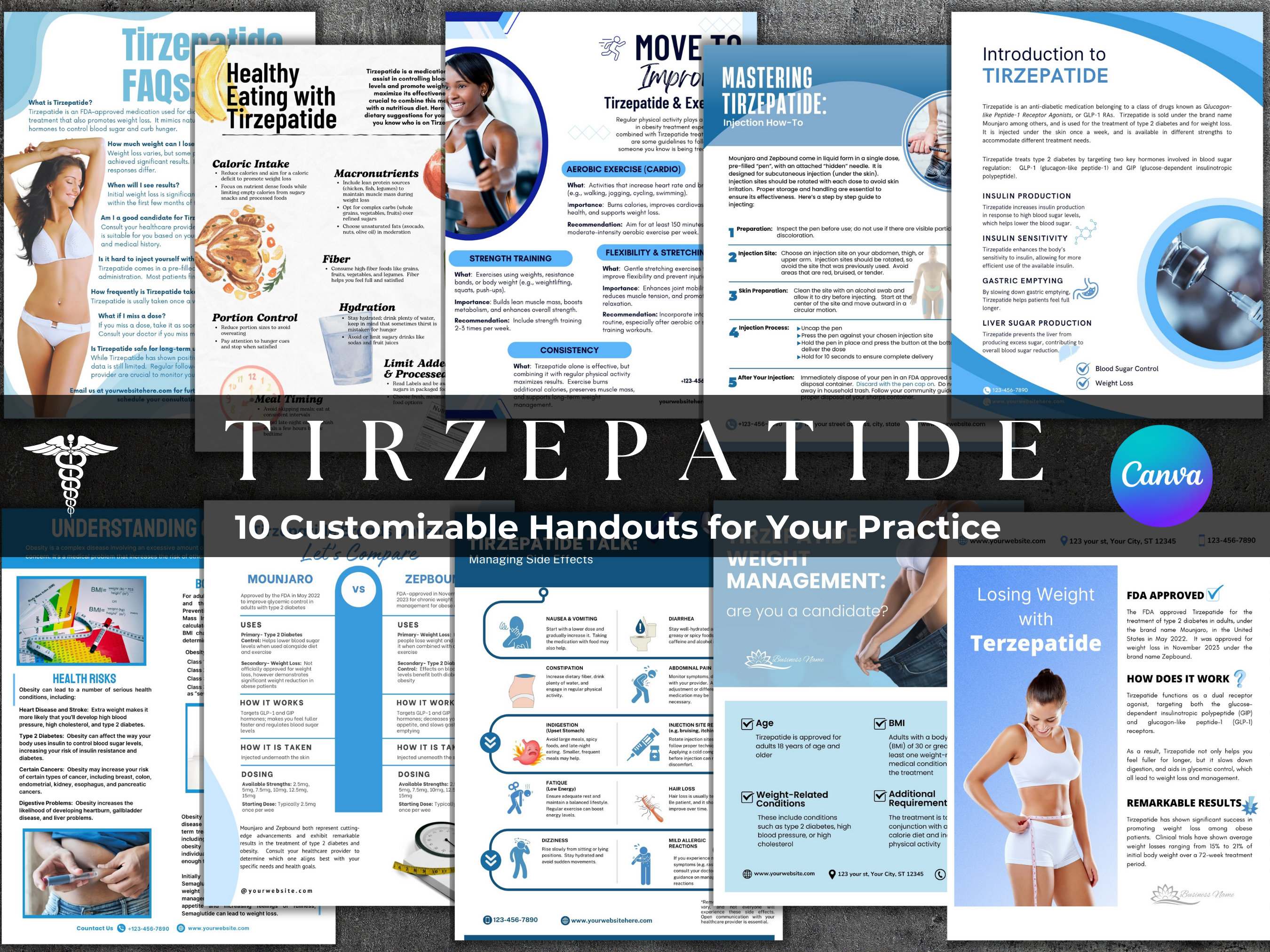how to make tirzepatide work best Tirzepatide Patient Education Handouts: Weight Loss Injection Guide (canva  Templates)