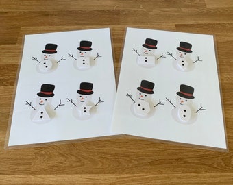 Snowman shape matching printable busy book page for toddlers, preschool, and homeschool. Shape Sorting Printable File Folder Game.