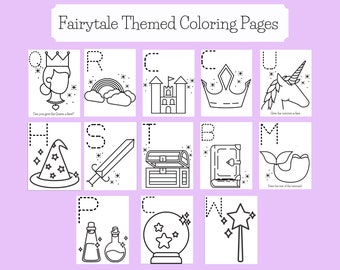 Printable Fairytale Themed Coloring Pages for Toddlers, Preschool, and homeschool.