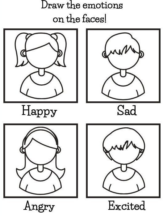 Printable Drawing Emotions Busy Book Page for Toddlers &amp; Preschool ...