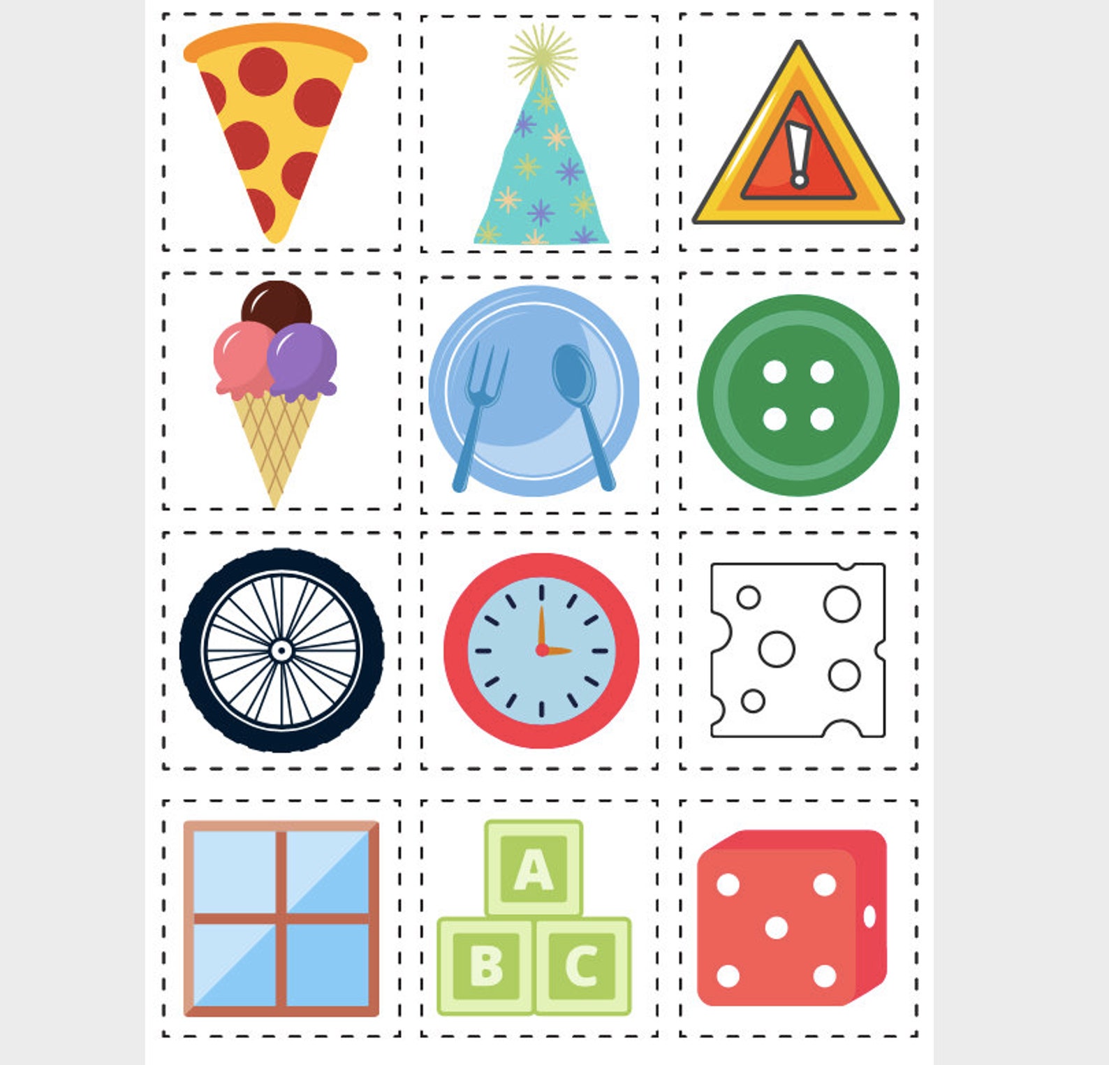 Shape Identification Printable Game for Toddler, Preschool, and Home