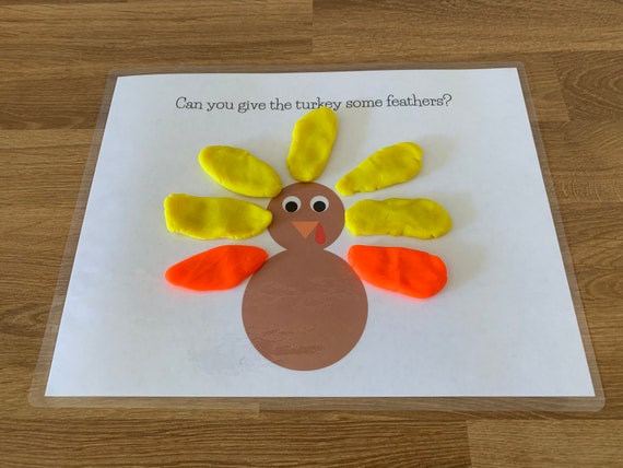 Turkey Play dough printable mat for toddlers preschool and | Etsy