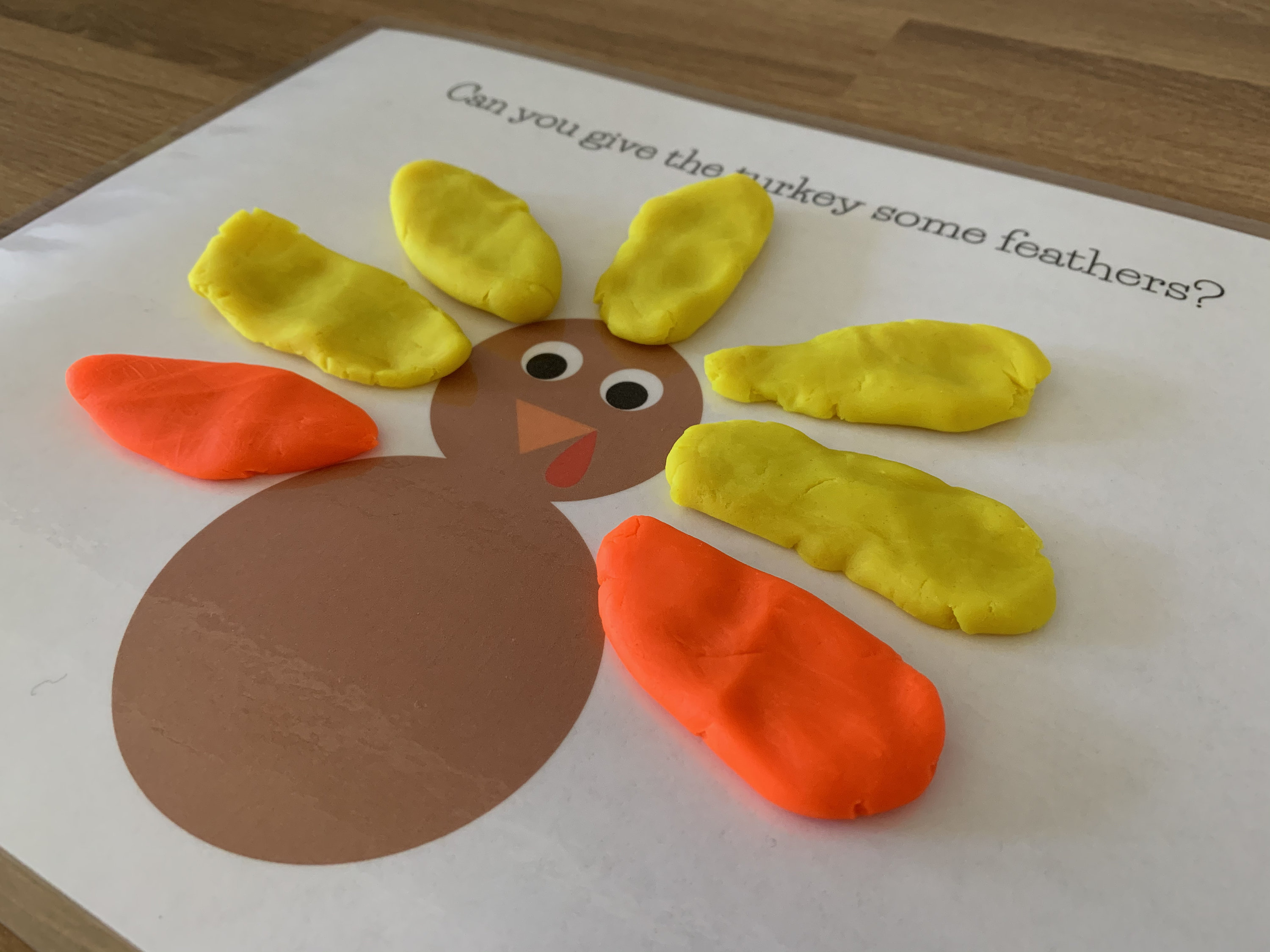 Turkey Play Dough Printable Mat for Toddlers, Preschool, and Homeschool ...