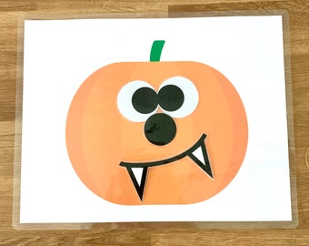 Printable Jack o' Lantern preschool printable, Busy Binder Funny Pumpkin Faces activity, Printable Preschool Halloween Activity, File Folder