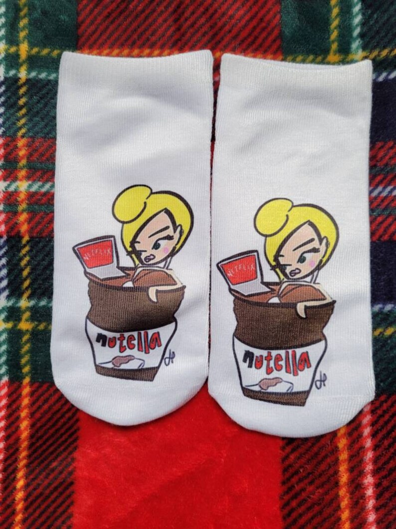 Chaussettes Tennis Chaussettes Nutella - Taille 36-42 - Cadeau Fun Pour Fans De Pâte à Tartiner Nutella Chaussettes