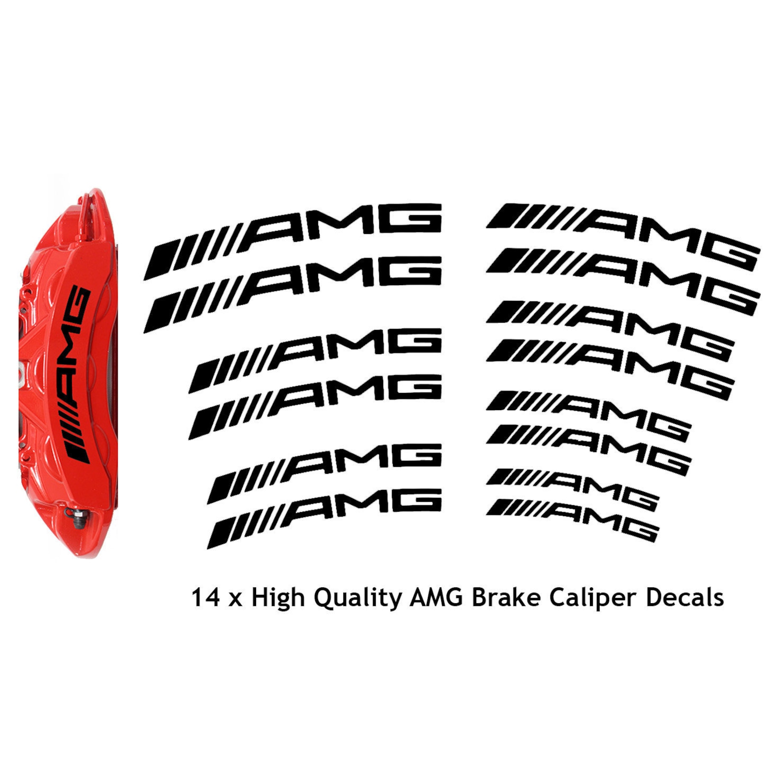 14 x AMG Brake Caliper Decal Permanent Vinyl Stickers. Curved Etsy