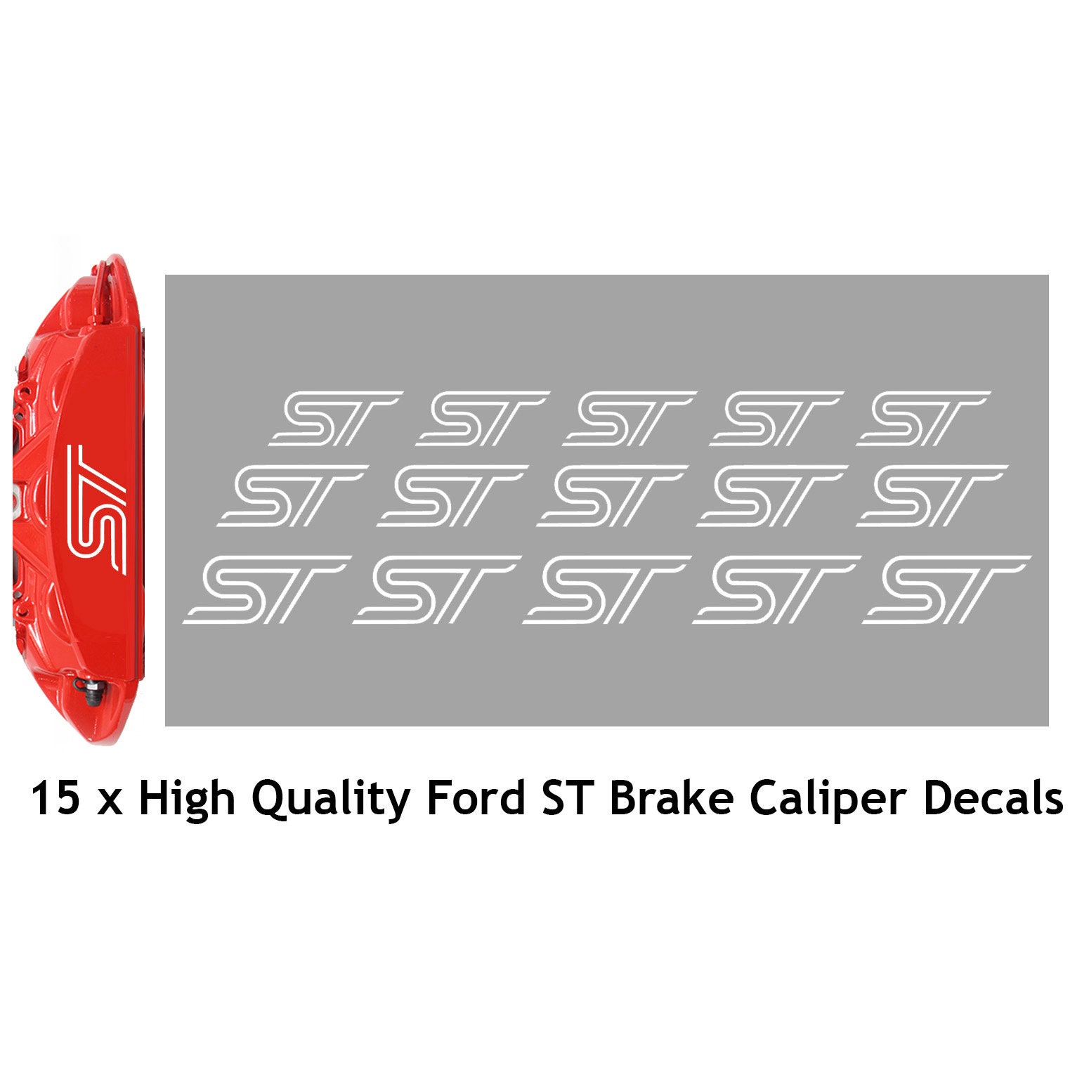 15 x Ford ST Brake Caliper Decal Permanent Vinyl Stickers. Etsy