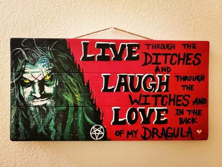 lov プリマグラフィ 「RED　DEAD☆くりむぞん　LIVE！！」 Rob Zombie - LIVE LAUGH LOVE (hand Painted) - Etsy