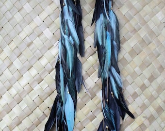 Super Long Feather Earrings, Feather Drop Earrings, Real Feather Earrings, Natural Feather Earrings, Big Earrings, big long feather earrings