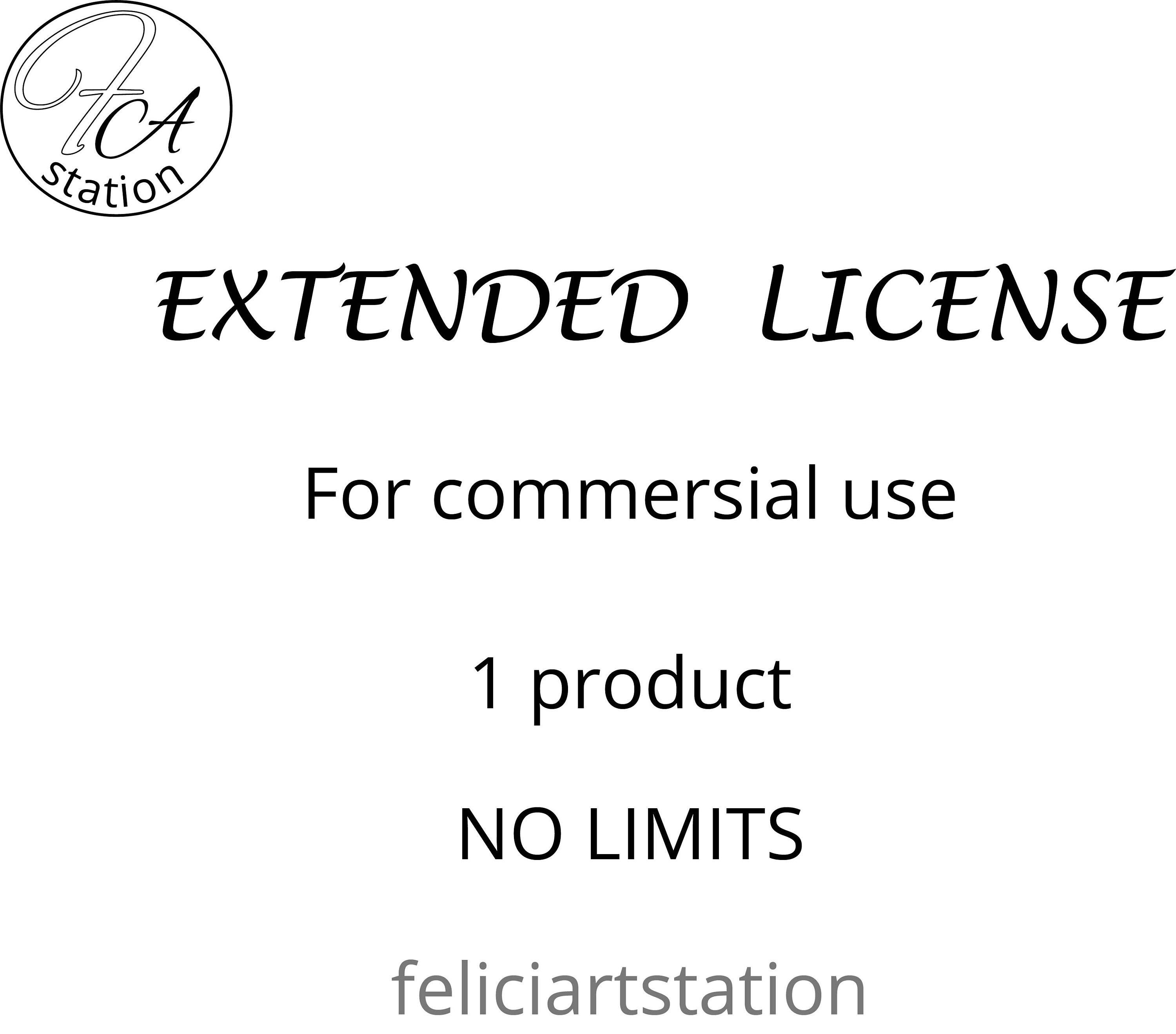 Extended License for Commercial Use For One Item No Limits. Etsy