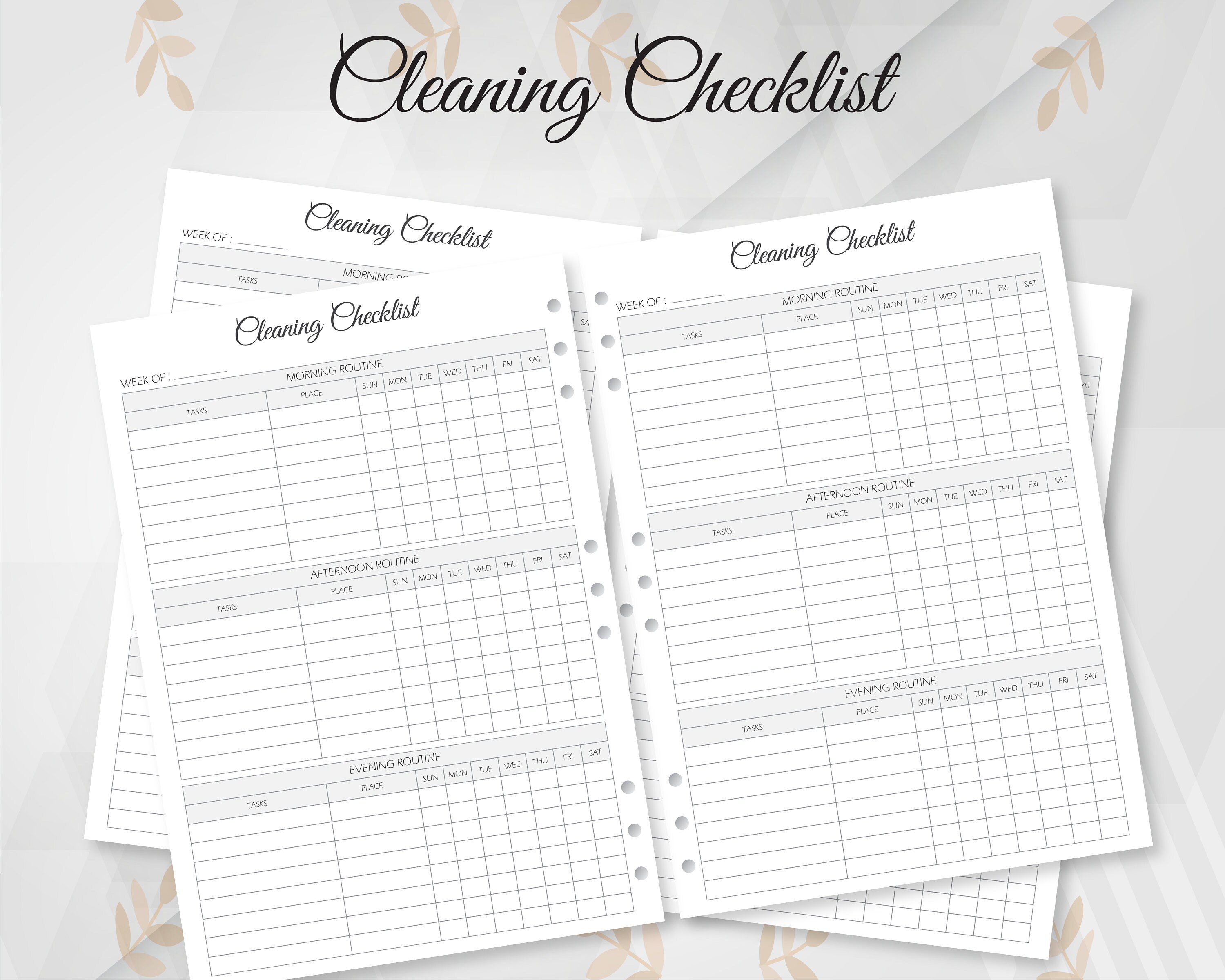 Cleaning tracker Cleaning planner Digital download A4 A5 Etsy