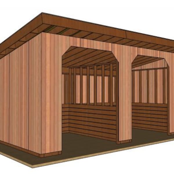 2 Stall 10x20 Run In Shed Plans