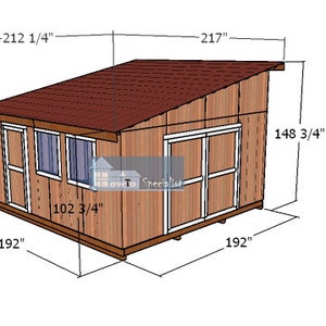 16x16 Lean to Shed Plans - PDF Download