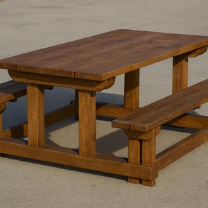 DIY Picnic Table with Benches Plans - How to Build a Picnic Table with Benches Plans - PDF Download