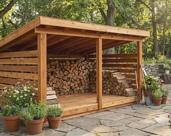 DIY 12x14 Firewood Shed Plans - PDF Download