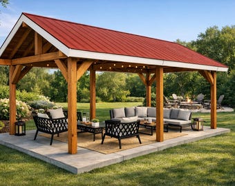 DIY 12x24 Gable Pavilion Plans - Large Gazebo Tutorial - PDF Download