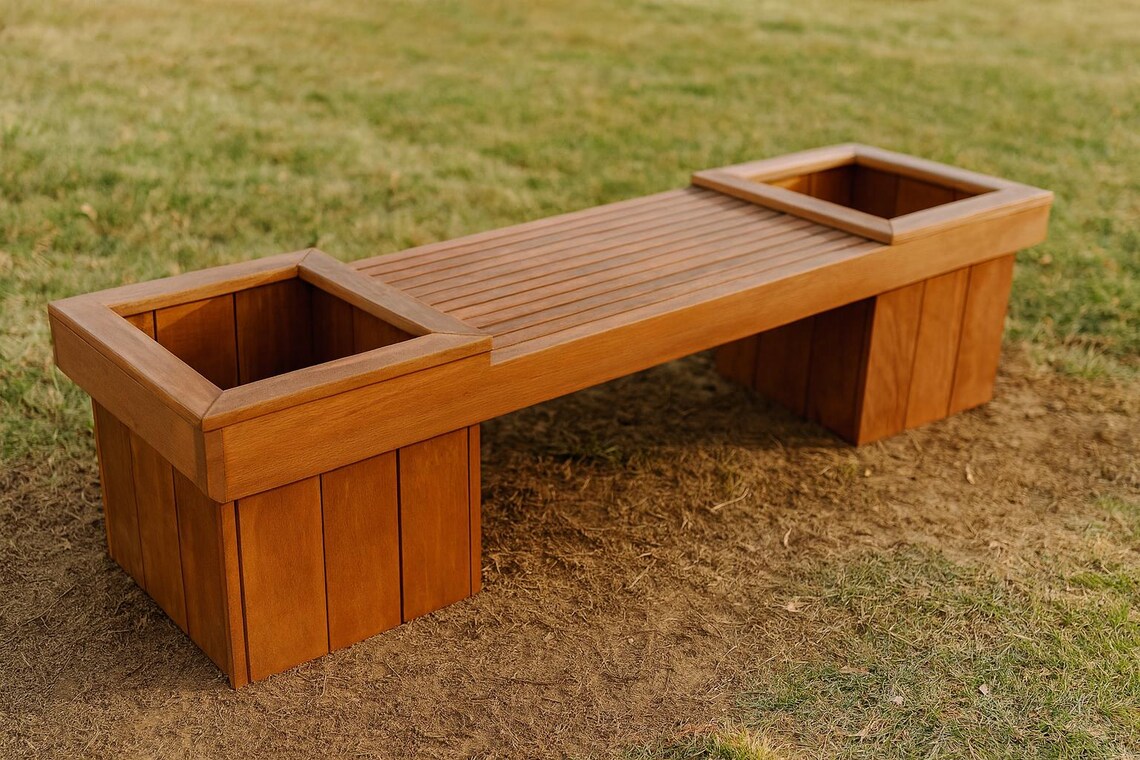 DIY Planter Bench Plans – Wooden Garden Bench, PDF Download - Etsy