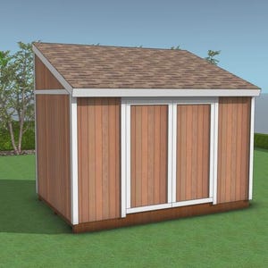 Plans de l&#39;abri de jardin 8 x 12 - Plans de remise de rangement à faire soi-même - Télécharger le PDF