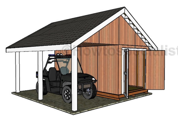 16x16 Shed With Porch Plans / Digital Download Garden Shed | Etsy