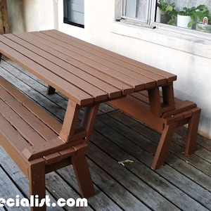 Plans de banc de table de pique-nique pliante - Plans numériques de mobilier d'extérieur à faire soi-même