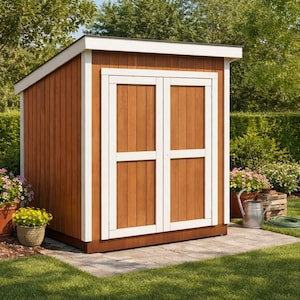 DIY 5x7 Lean to Shed Plans - Small Garden Tool Shed Plans - PDF Download