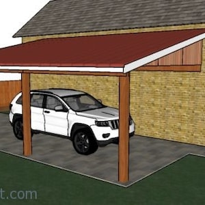 12x20 Attached Carport Plans