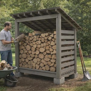 4x6 Firewood Shed Plans – Lean-To Wood Storage, Holds 1 Cord (PDF Download)