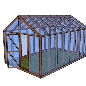 10x16 Wooden Greenhouse Plans - PDF download