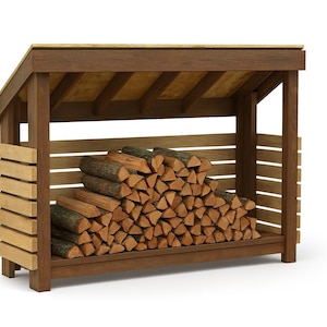 DIY Simple Firewood Shed - Easy Small Wood Shed Plans - PDF Download